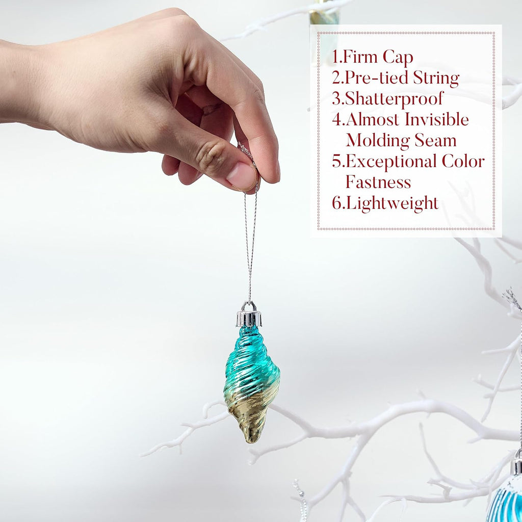 Summer Tree Ornaments Christmas in July Decorations - Set of 12