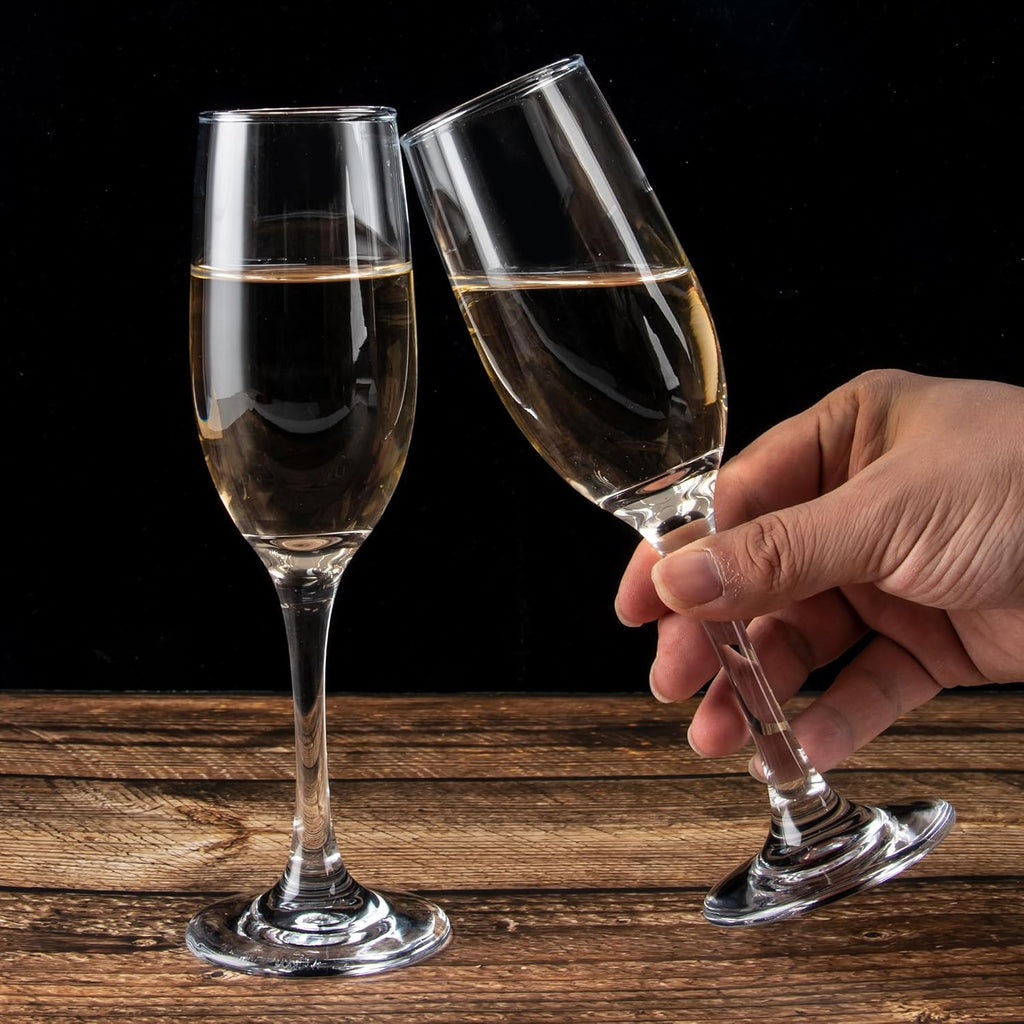 Set of 16 Champagne Glasses, Champagne Flutes with Classic Shape, Long stem Sparkling Wine glasses , Wine Toasting