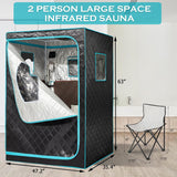 Full Size Infrared Sauna for Home, 2 Person Large Space Personal Home Sauna for Relaxation & Detox