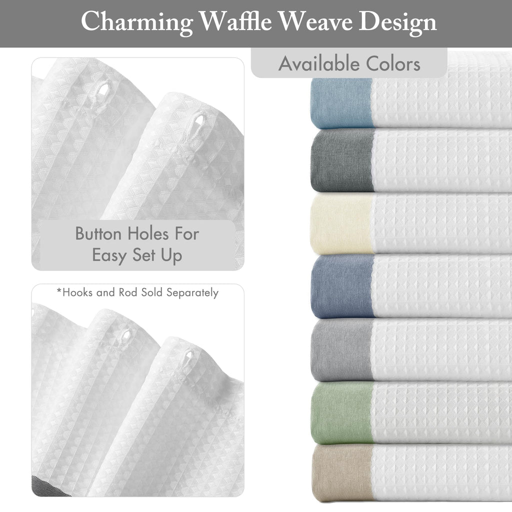 Spa Waffle Shower Curtain, 72 x 72", Charcoal
