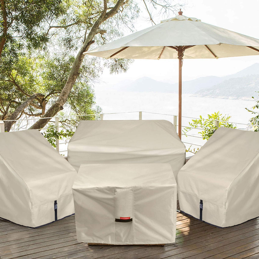 Square Patio Fire Pit Table Cover 32 x 32 inch, Beige