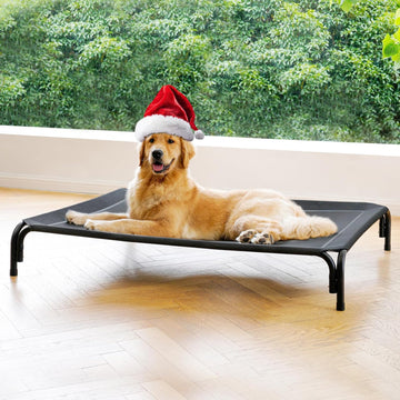 Elevated Dog Bed Raised Outdoor Dog Cot for Large Dogs, Installation Requires No Tools, Frame with Washable Cooling