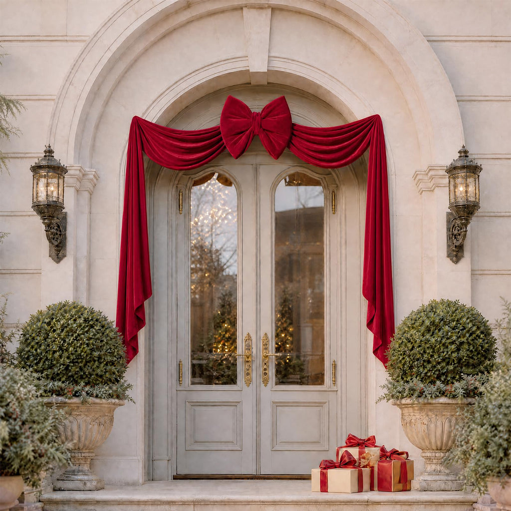 Christmas Decorations - 8FT Giant Red Velvet Christmas Tree Topper Bow