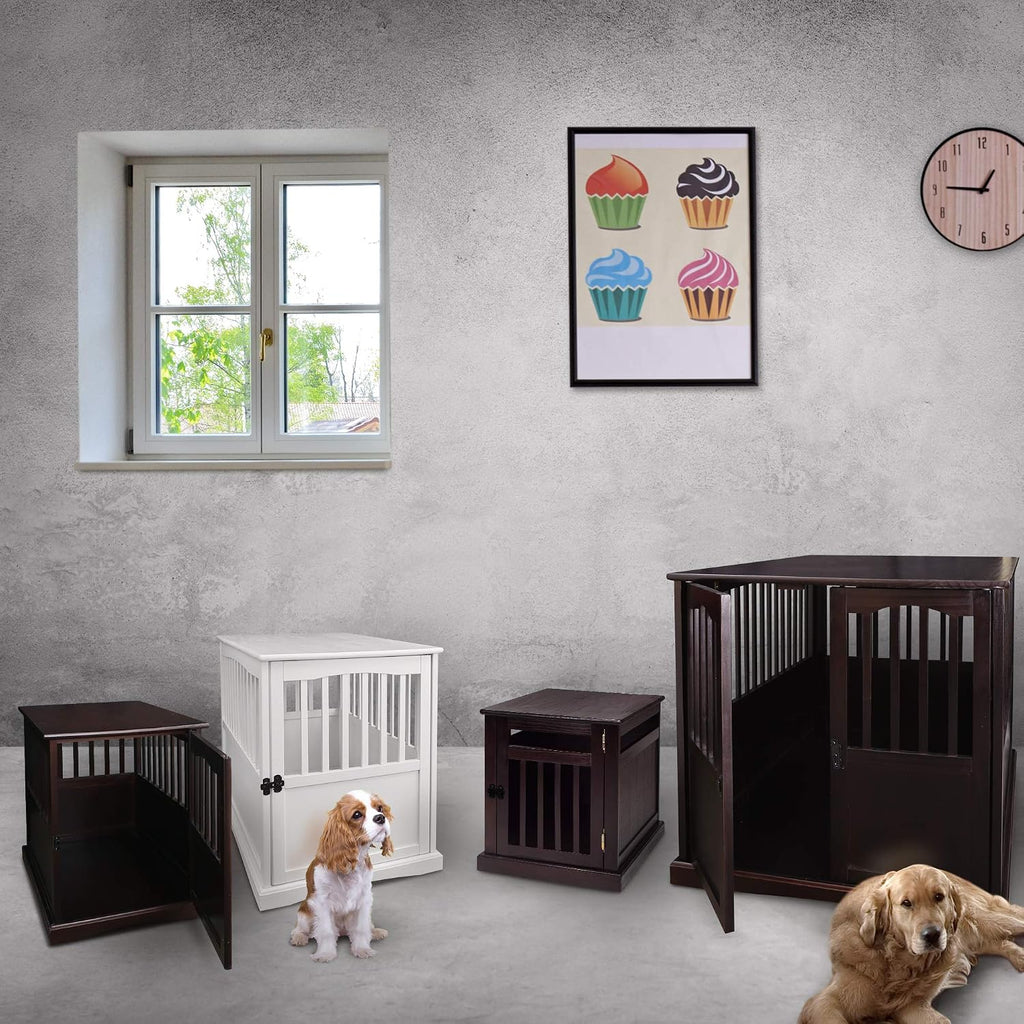 Wood Slats Pet Crate, D x, Espresso (New)