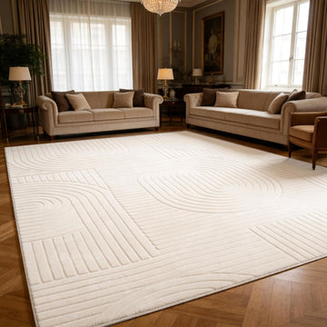 Beige Solid Color Area Rugs, Large Washable Living Room Rug