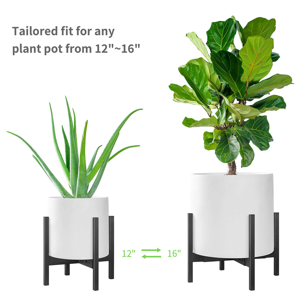Plant Stand, Adjustable Size Fits 12 13 14 15 16 Inches Large Plant Pot, Metal Planter Stand, Mid Century Expandable