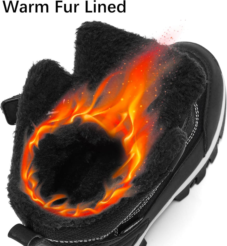 Boy's Snow Boots Winter Waterproof Slip Resistant Cold Weather Kids Shoes Boots (Toddler/Little Kids/Big Kids)