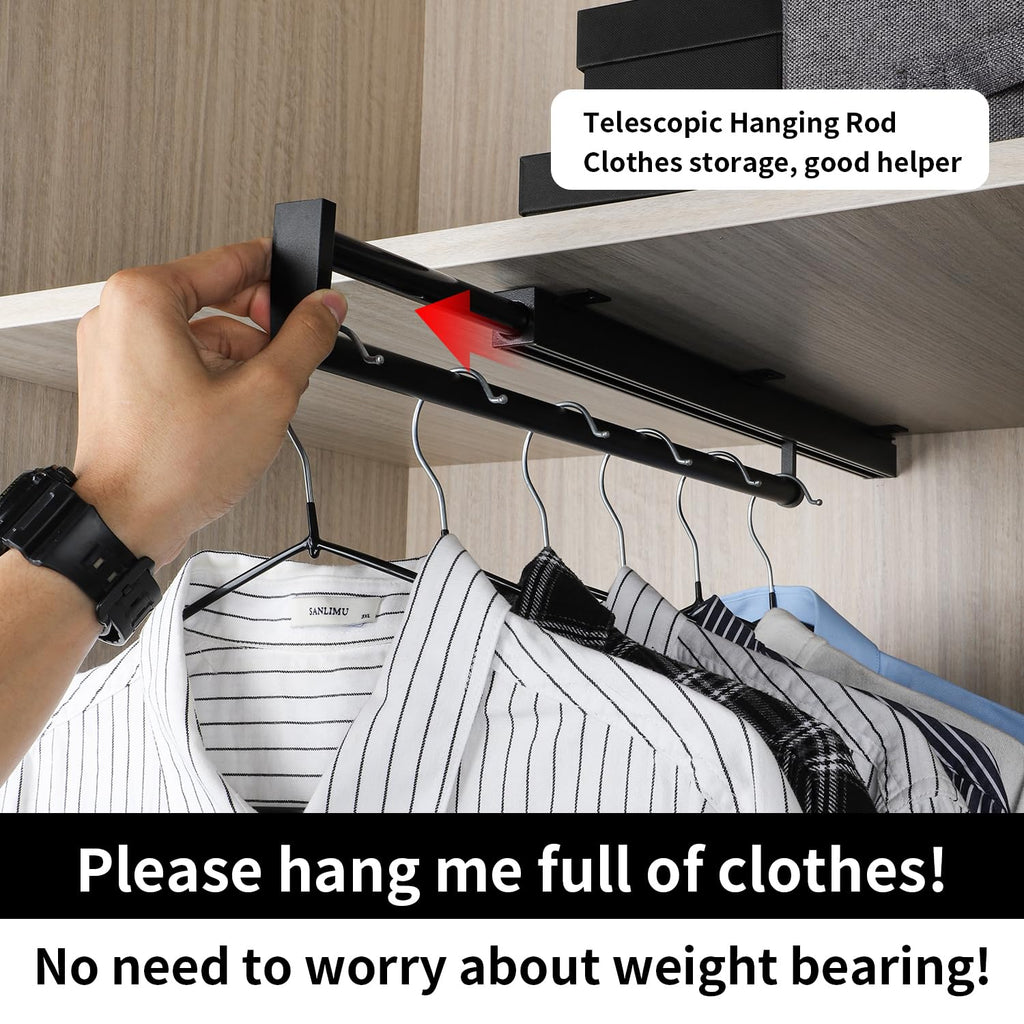 Pull out closet rod valet rod closet pull out pants rack for closet black valet rods for closets 13-3/8 inch pull out