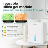 2-in-1 91 Oz Dehumidifier For Home, Bedroom, Bathroom, Basement with Removable Cylinder & Drying Base, Timer