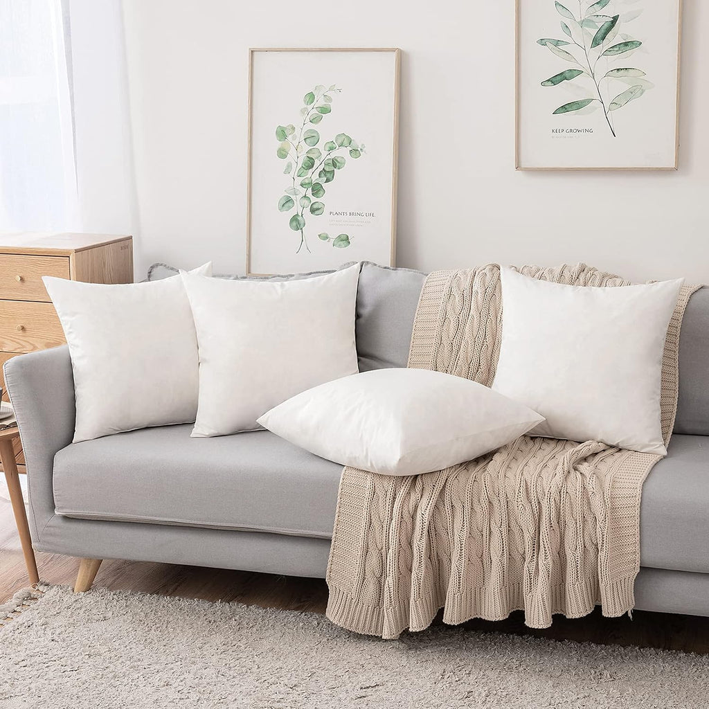 22x22 Pillow Inserts 2 Pack, Feather Down with Cotton Fabric Pillows - Set of 2