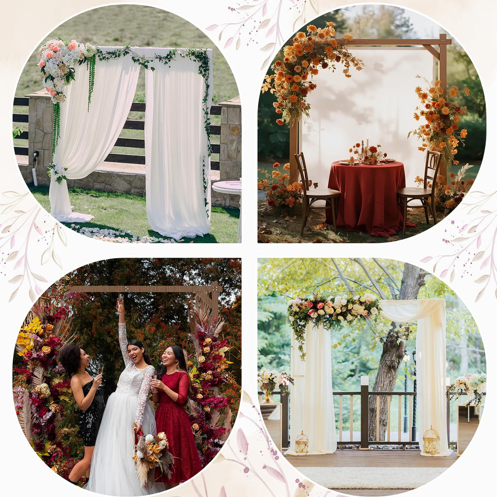 7.2FT Wooden Wedding Arch Square Wood Arches Arbor Backdrop Stand for Ceremony Indoor Outdoor Wedding Party Proposal