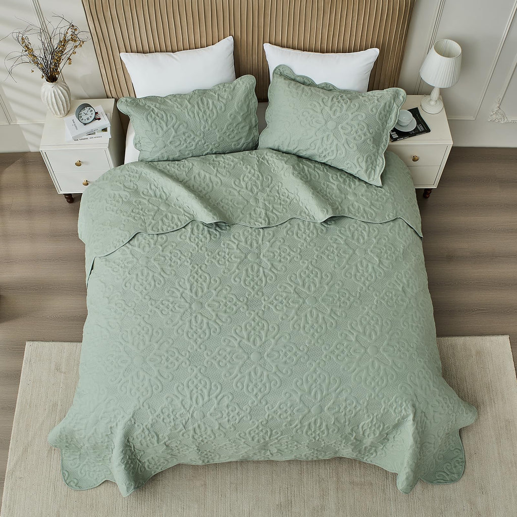 Oversized King Bedspreads 128x120 Sage