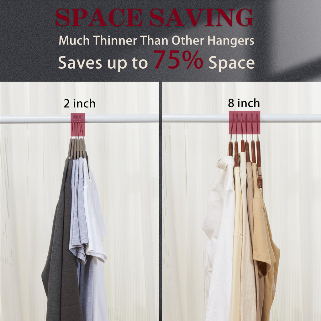 Non-Slip Rubber Coated Hangers, 20 Pack Space Saving Hangers