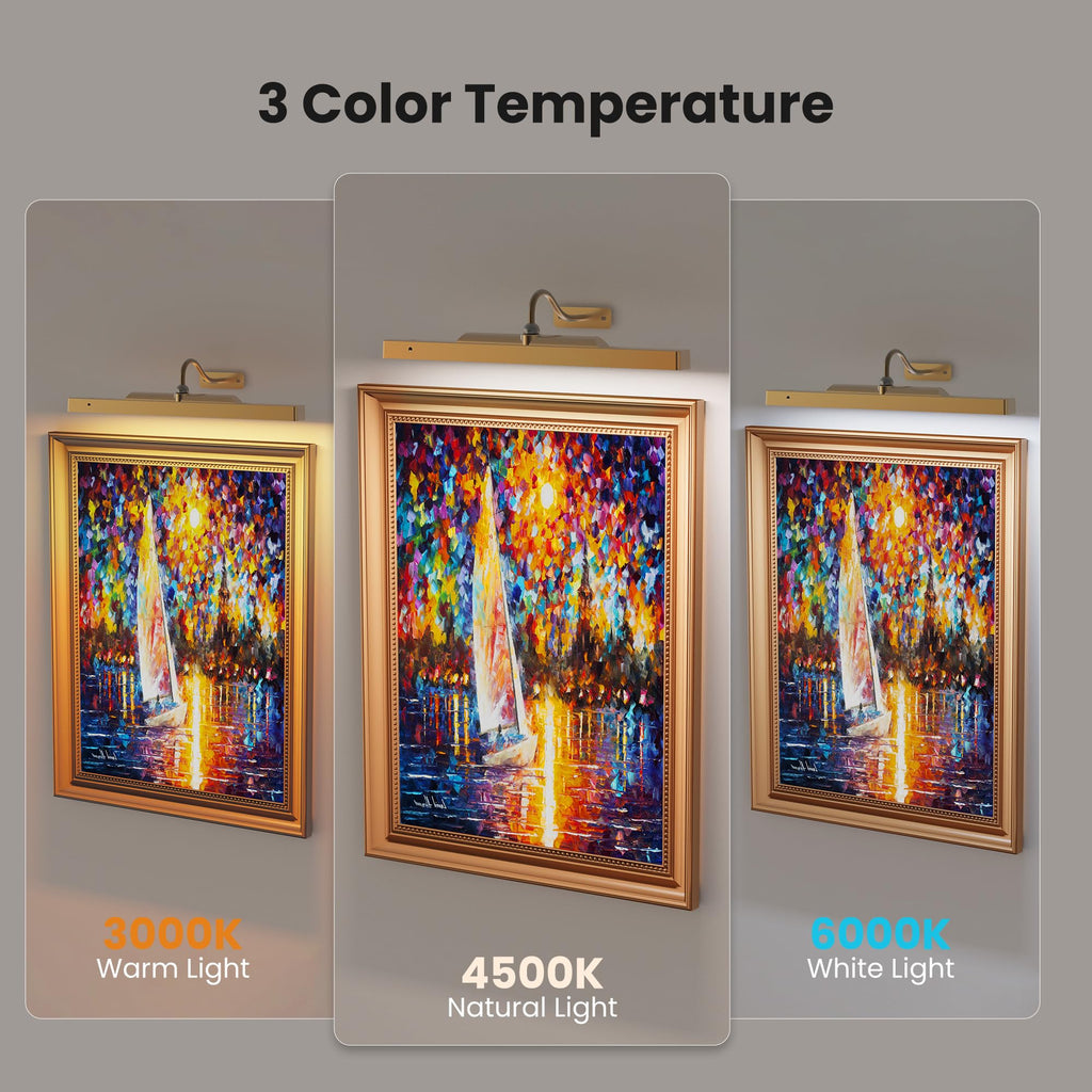 Wireless Picture Light Battery Operated, 16in Picture Light for Wal, 2Pack Rechargeable 5000mAh Battery Wall Sconce