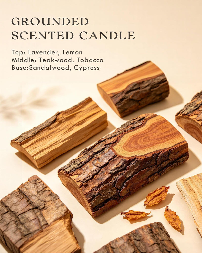 3-Wick Scented Candles, Mahogany Teakwood Intense, 15 oz Soy Wax