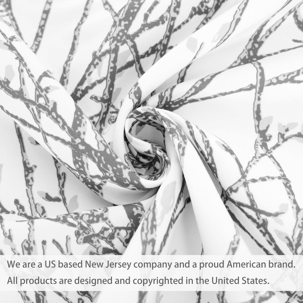 Tree Branch Lined Valance Double Layer Blackout Thermal Insulated Abstract Ink Printing Window Curtain Valance Rod