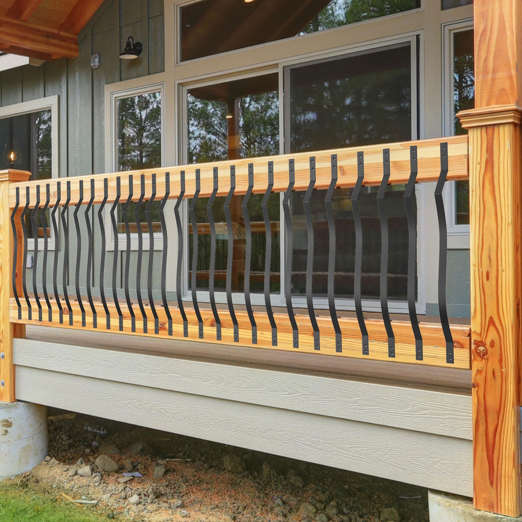 26 Pack Deck Balusters, 36"X1" Metal Spindles with Black Screws