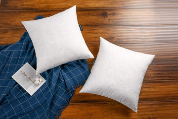 Premium Goose Down Feather Throw Pillow Inserts, 37oz High Filling Weight, 22×22, 5% Down Filling, 250 TC - Set of 2