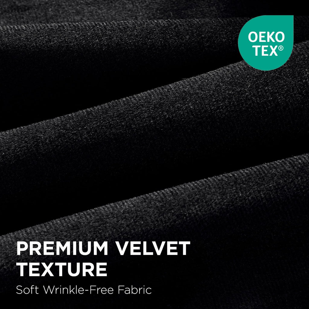 100% Blackout Curtains Velvet Black Out Curtain 120 Inch Drapes