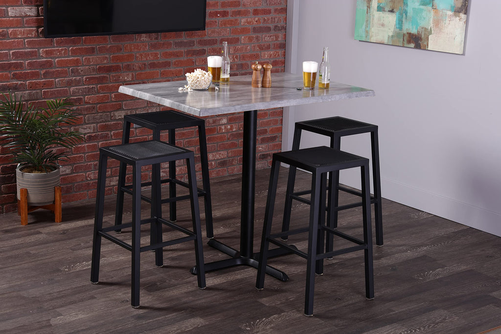 36" x 36" Black Steel, Indoor/Outdoor All-Season Endurotop Table Top by The Co.