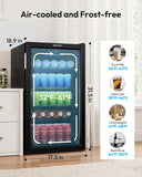 Mini Fridge 130 Can Beverage Refrigerator Cooler Glass Door for Soda Wine Beer, 