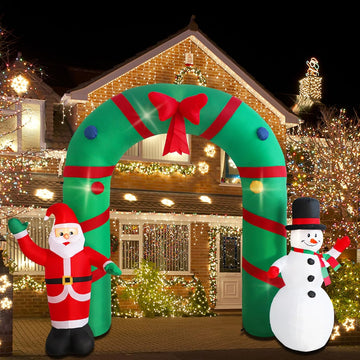 10ft Christmas Inflatable Outdoor Decoration Inflatable Yard Decoration Inflatable Santa Claus and Snowman Arch