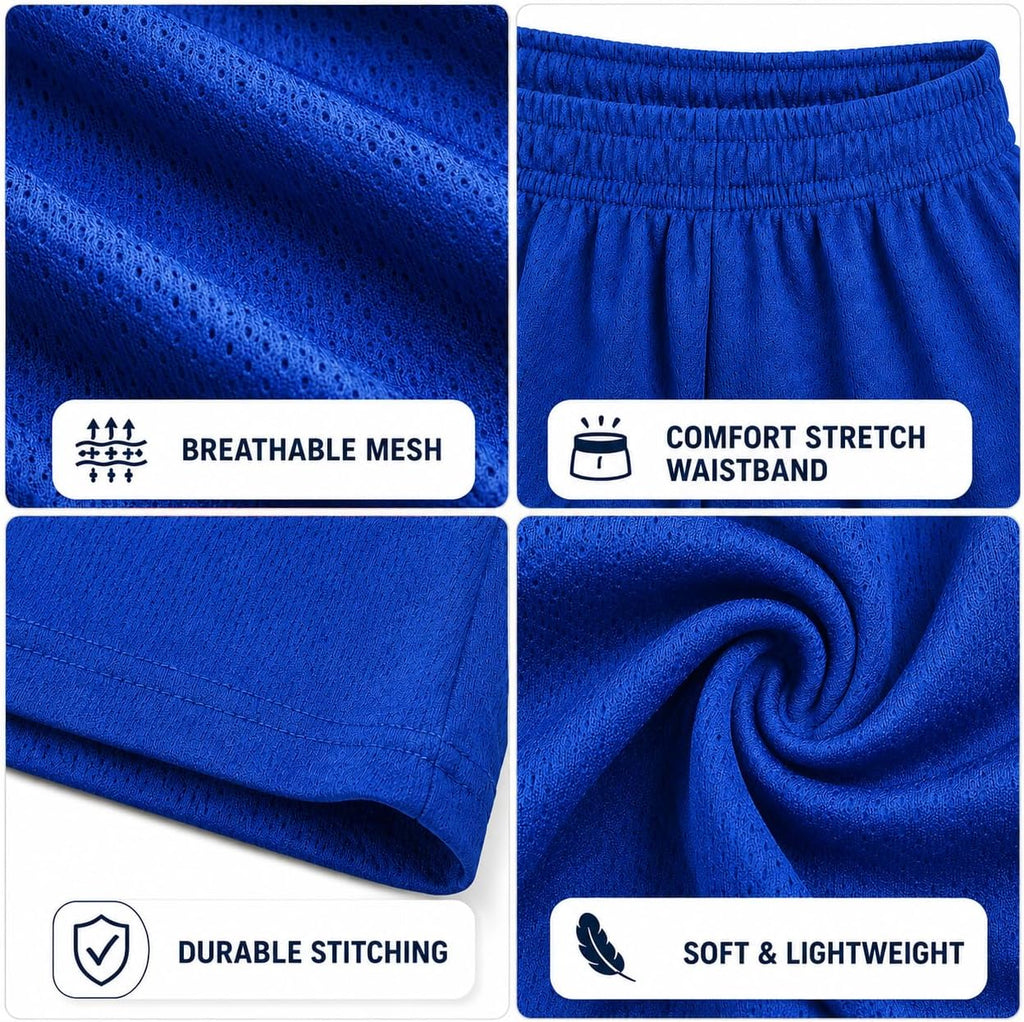 Boys Basketball Shorts 3 Pack Performance Active Mesh Shorts
