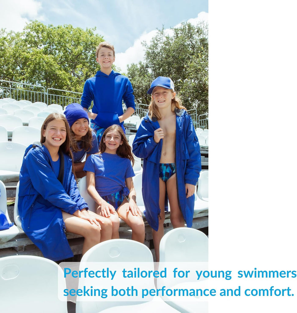 Youth Swim Parka with Striped Comfort Plush Fleece Lining