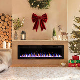 Electric Fireplace, 60" Recessed and Wall Mounted Electric Fireplace, Electric Fireplaces Inserts Heater