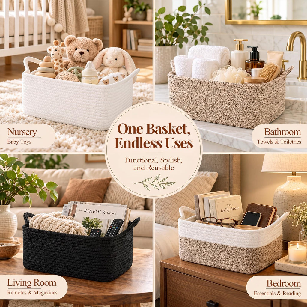 Gift Basket Empty with Handle, Small Woven Baskets for Gifts Empty