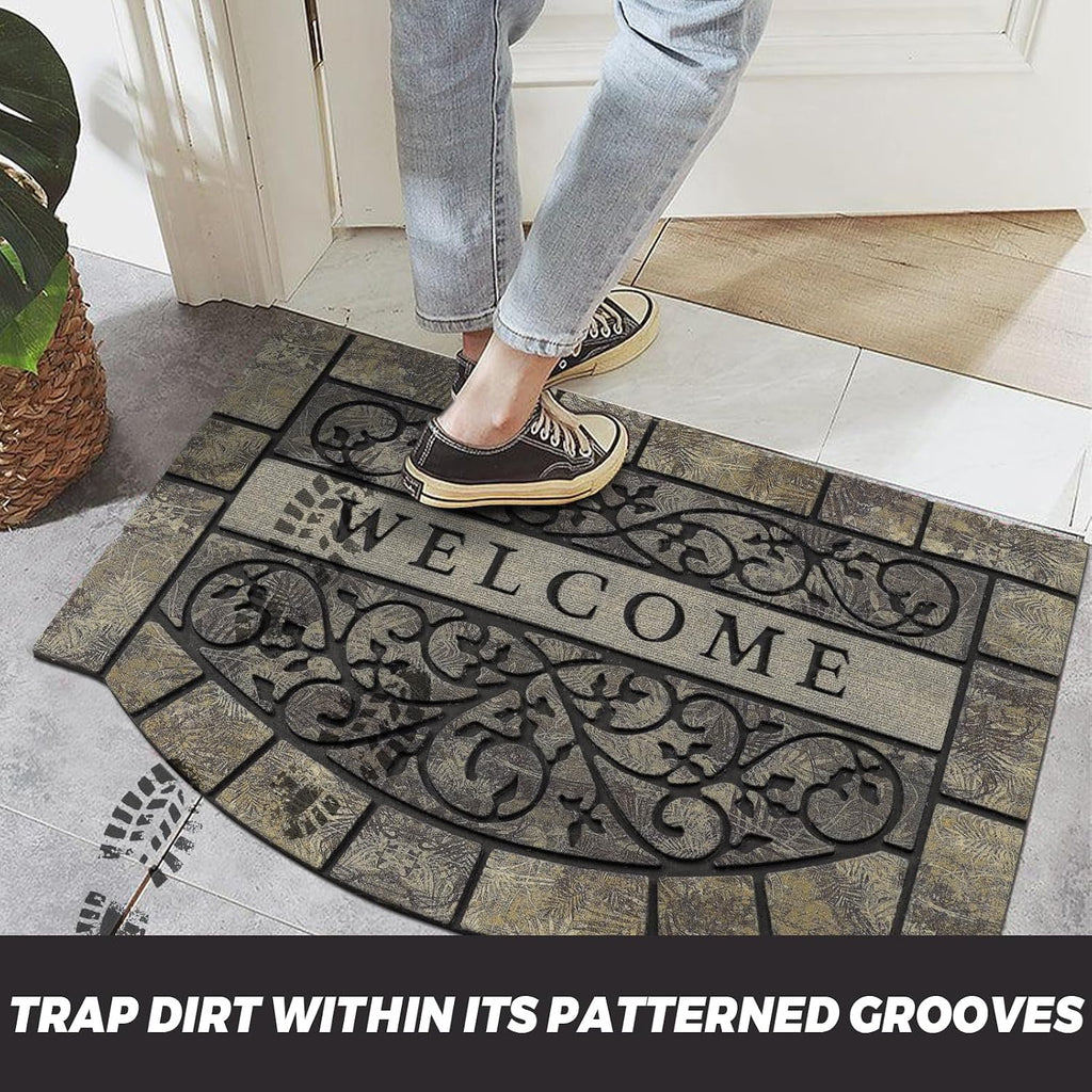 Thick Welcome Mats Outdoor, 24 * 36" Large Front Door Mat Entrance, Welcome Mat for Front Door, Heavy Duty No Slip