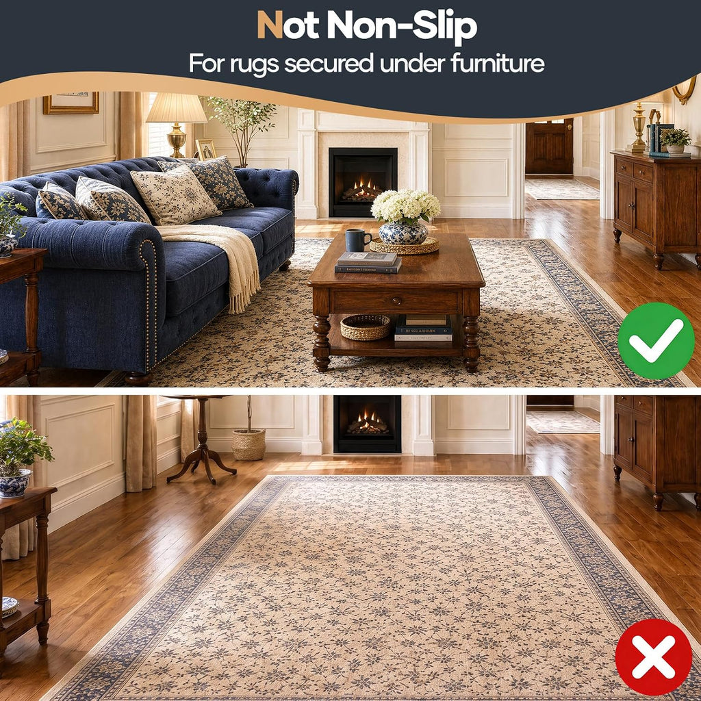 Felt Cushioned Rug Pad 9 x 12 Ft, 1/4 Inch Thick, Dense Needle-Punched Carpet Underlay for Area Rugs, Protector Mat - Set of 100