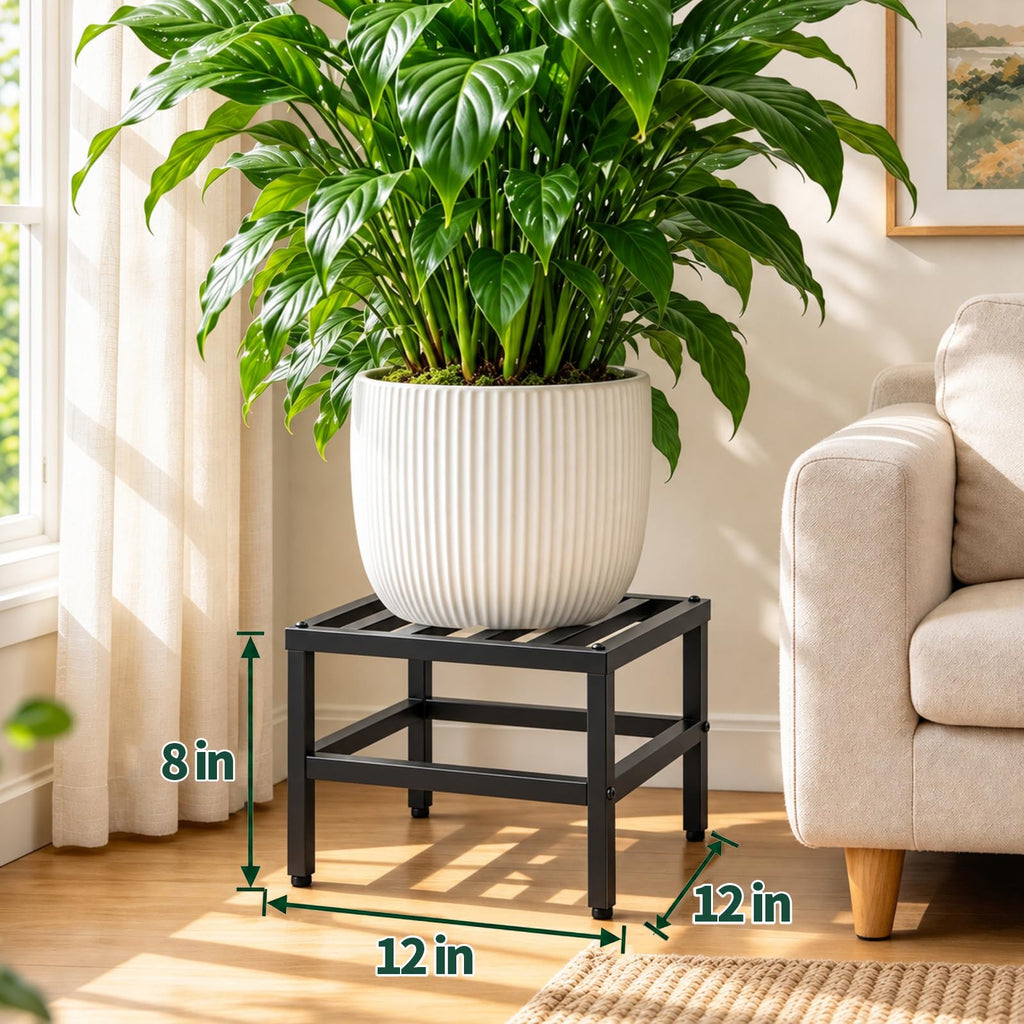 Plant Stand Indoor Outdoor, 2 Pcs Heavy Duty Plant Stands Metal Pedestal Stand for Indoor Outdoor, Wrought Iron