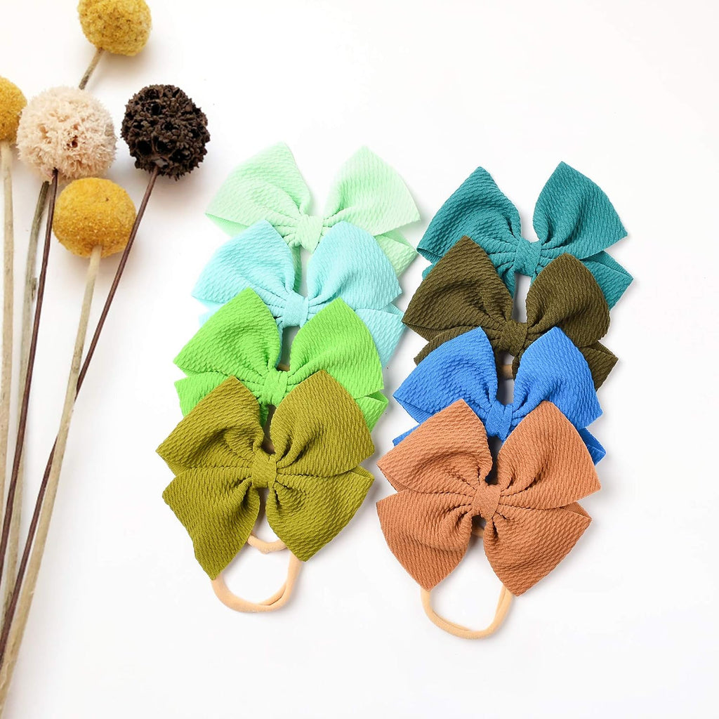30 Pcs Hair Bows for Baby Girls, 4.5 In Baby Nylon Headbands