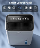 34 Pint Dehumidifier for Basement with Drain Hose & 0.66 Gallon Water Tank, Manual & Auto Drainage