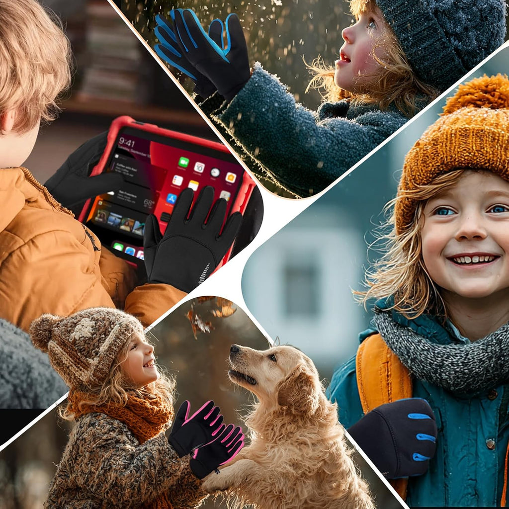 Kids Warm Winter Gloves Touchscreen Cycling Running Cold Weather