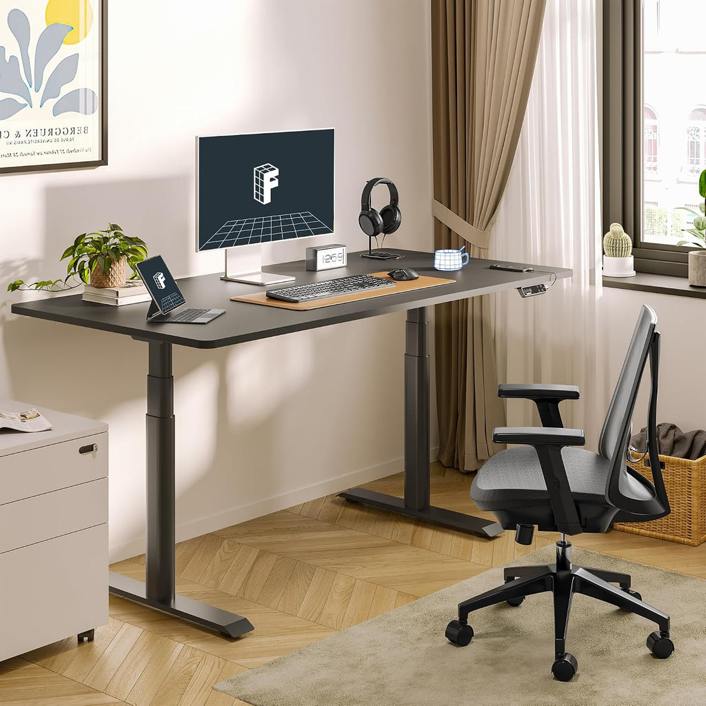 E6 Pro 55" x 28" Dual Motor Electric Standing Desk, Organic Modern Oval Leg Design, 3-Stage Height Adjustable Sit