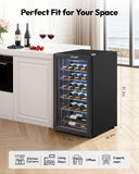 25 bottle Wine Cooler Refrigerator, Freestanding Compressor Wine Fridge with Adj