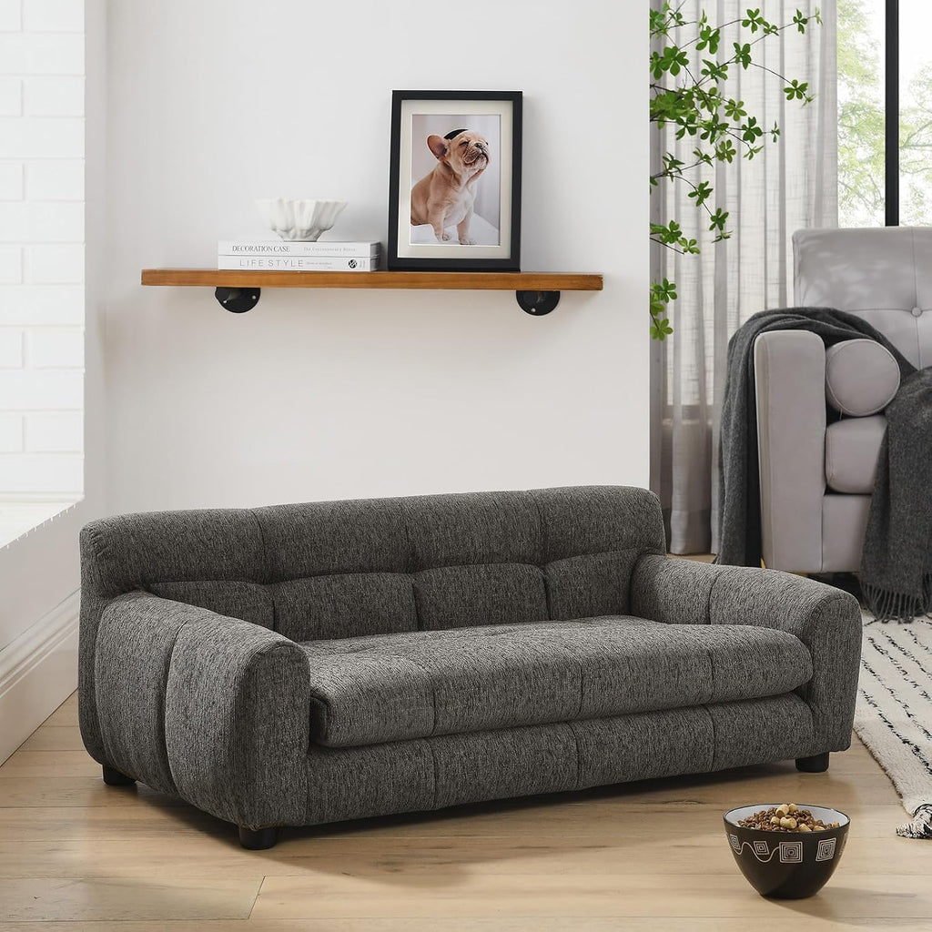 Comfort Dog Sofa with Backrest and Armrests, Big Dog Couch Bed with Soft Cushion for Medium and Large Dogs, Modern