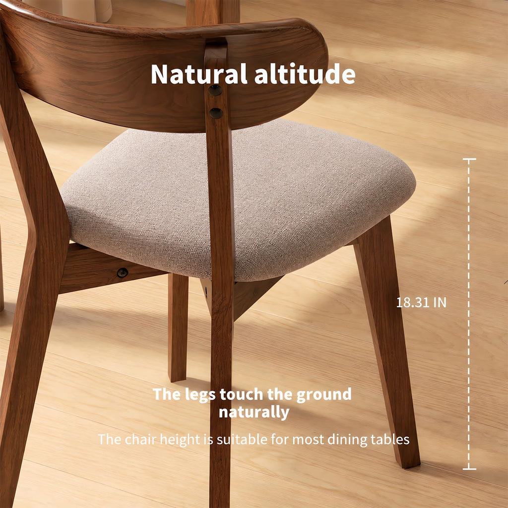 Walnut Dining Chairs Set of 6 - Commercial Grade 400 lbs Capacity