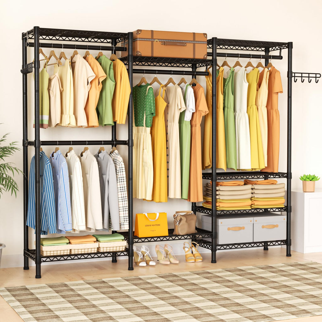 Heavy Duty Clothes Rack Wardrobe with Adjustable Wire Shelves