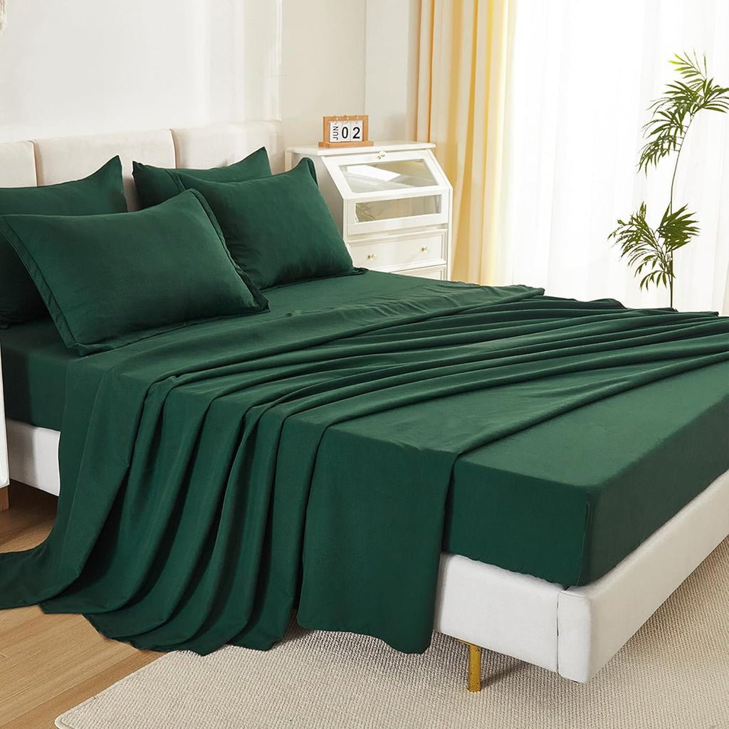 Litanika Queen Comforter Set Dark Emerald Green