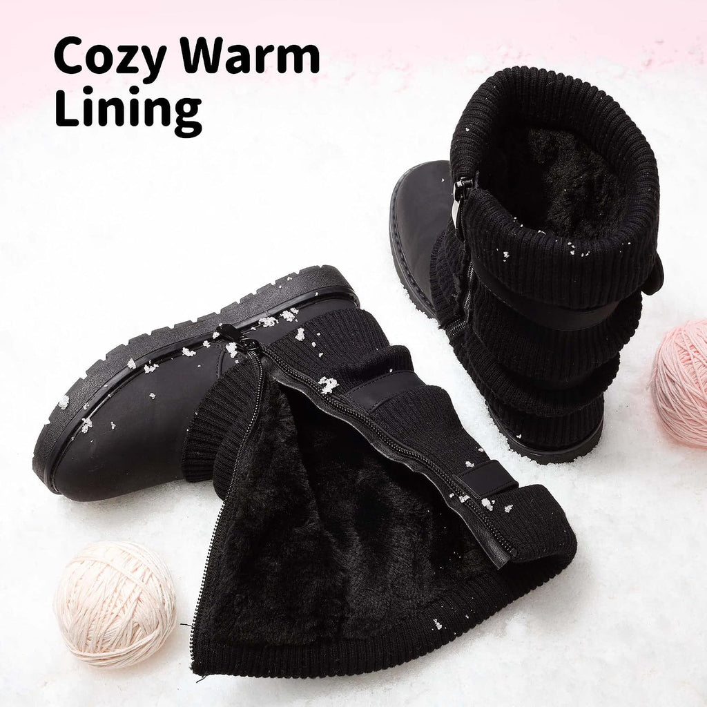 Girls Winter Mid Calf Snow Boots
