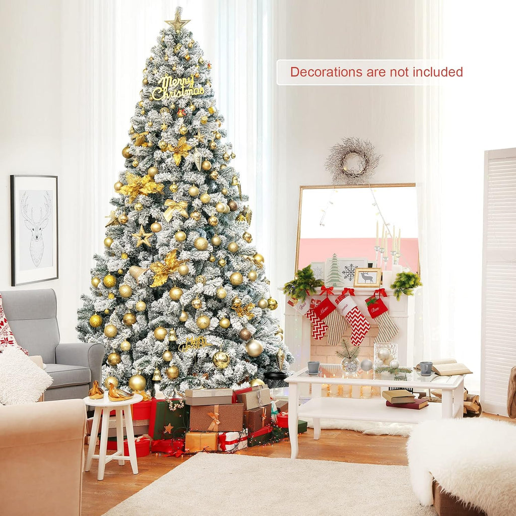 Snow Flocked Christmas Tree, Artificial Hinged Pine Tree