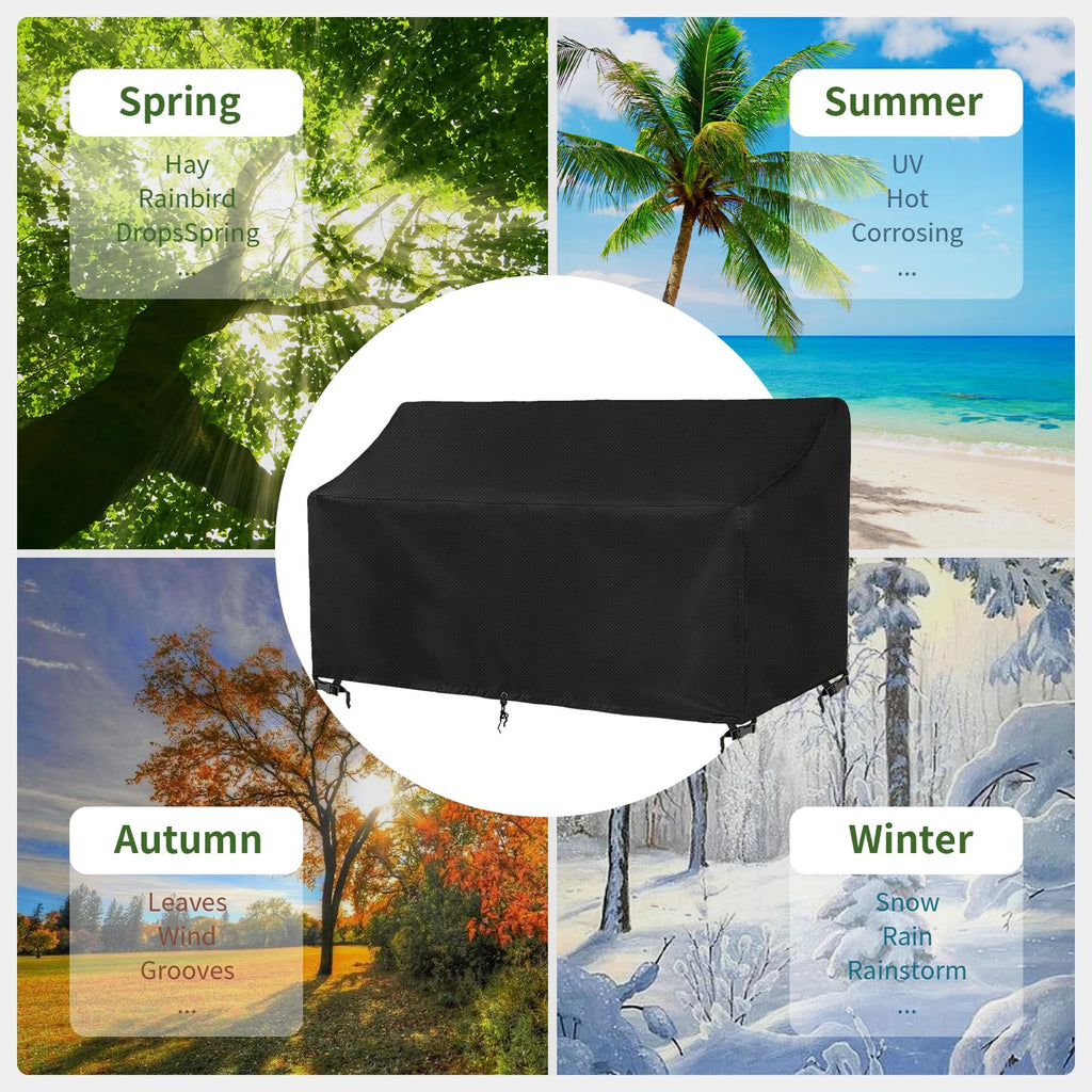 2-Person Outdoor Glider Bench Cover Waterproof, Double Patio Gliders Rocking Chair Covers with