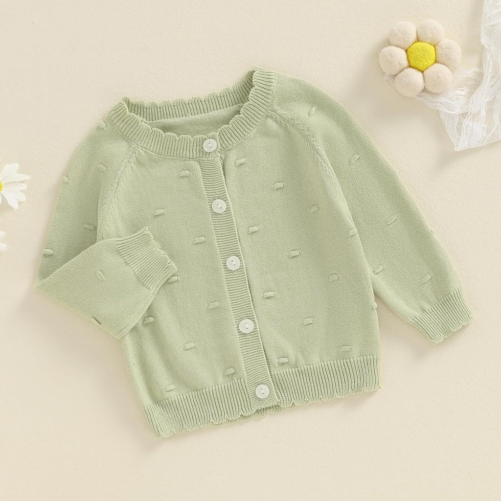 Baby Girl Cardigan Long Sleeve Button Up Sweater Toddler Girl Fall Outfits