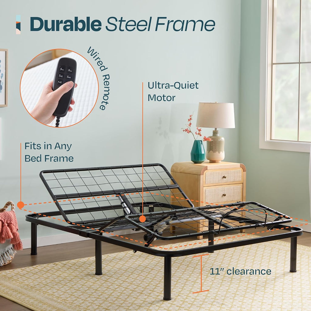 Adjustable Bed Base - Motorized Head and Foot Incline - Full
