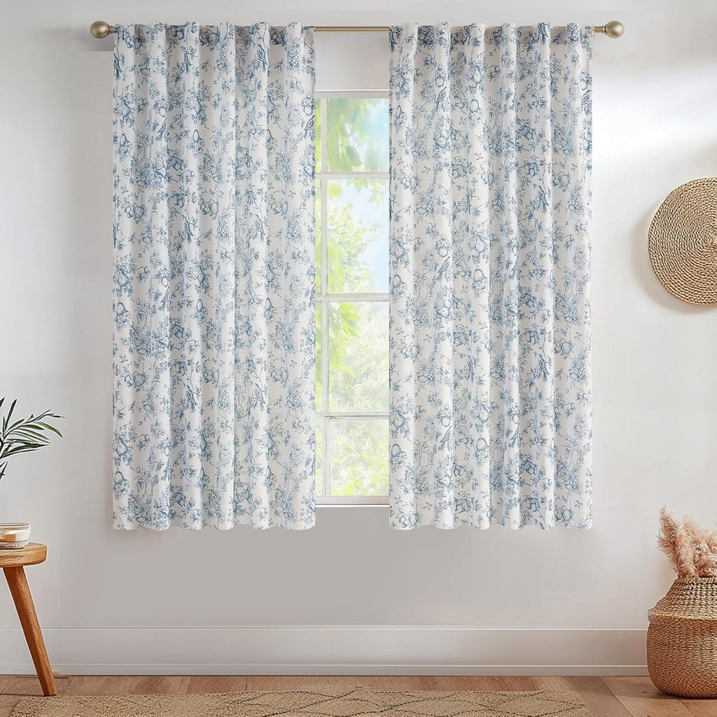 Floral Curtains Green Eden Blackout 50W x 96L 2 Panels