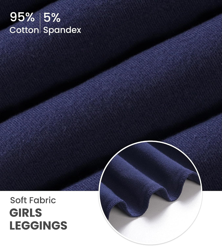 Girls Leggings Kids Basic Solid Full Length Cotton School Pants