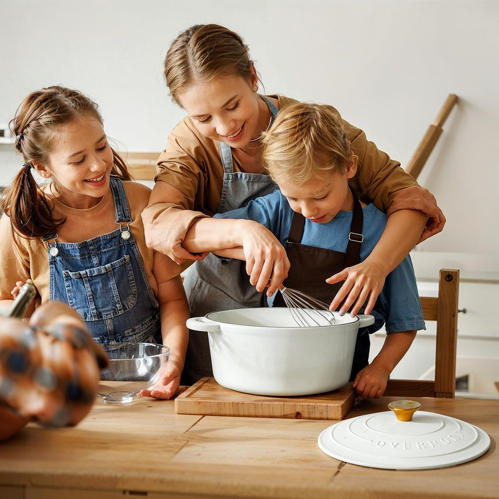 Enameled Cast Iron Dutch Oven - 5.5QT Pot with Lid Cookbook